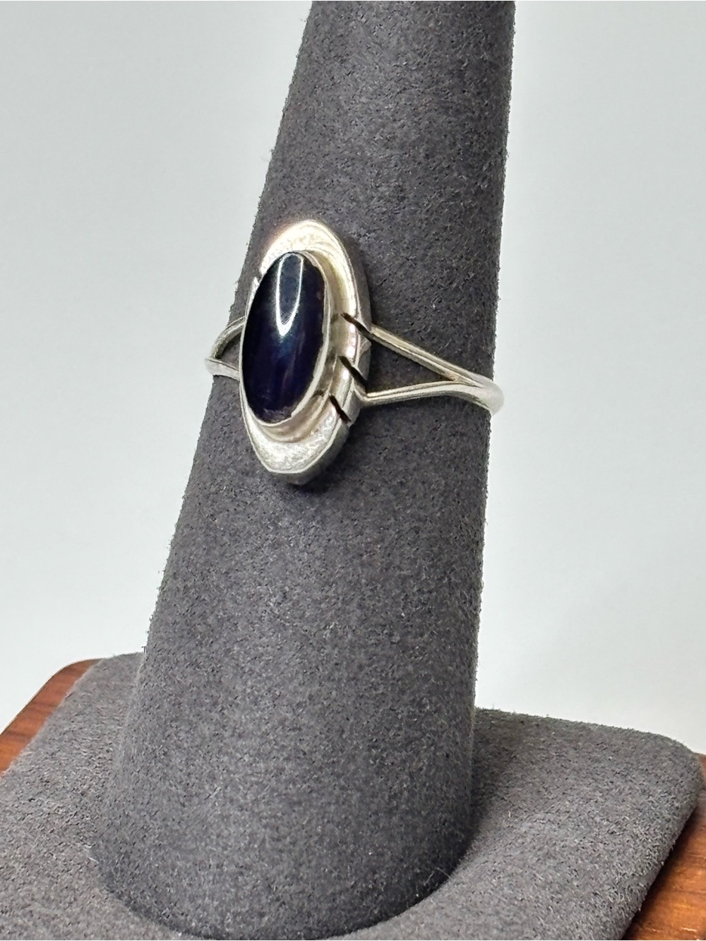 Vintage Mexican Sterling Silver Lapis Lazuli Ring Size 6.5 Boho Statement